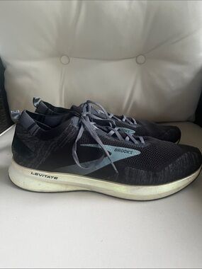 Brooks Levitate Men’s Running Shoes — Black with Light Blue Accents